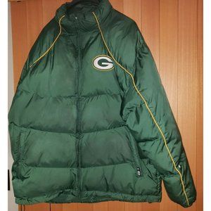 REEBOK GREEN BAY PACKERS Down Filled Puffer Jacket Men's L Good Used Condition